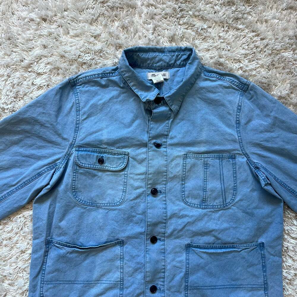 Madewell Blue Cotton Chore Workwear Jacket XL - Picture 4 of 12
